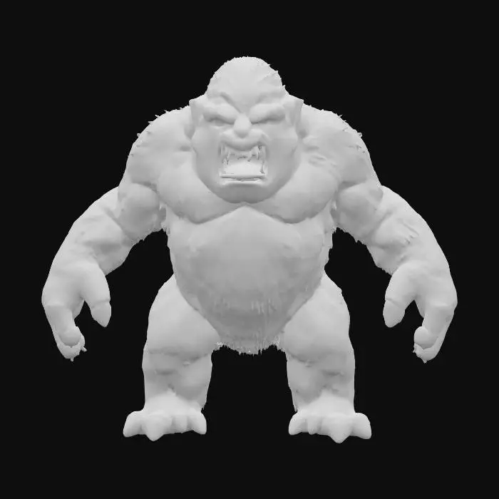 3D model for Generate a realistic, highly detailed 3D model of a troglodyte from Heroes of Might and Magic®, posed in a clean A-pose for rigging. Maintain exaggerated surface depth for speed painting and ensure the model is watertight and printable, with no overly thin features.