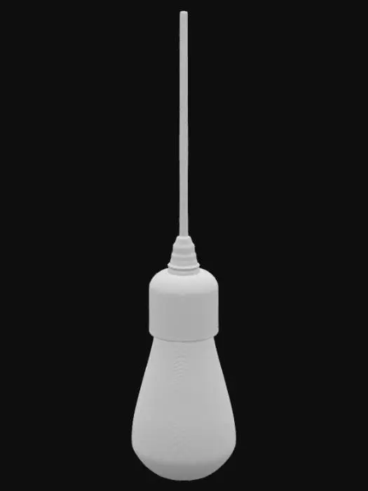 3D model for I want a 3d model of this bulb, the base should be black and is producting warm light, and its hanging from a wire
