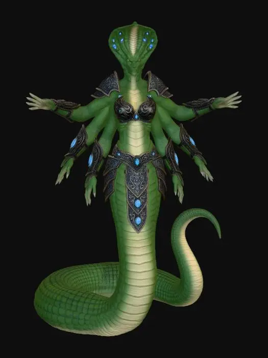 3D model for Emerald Serpent Priestess