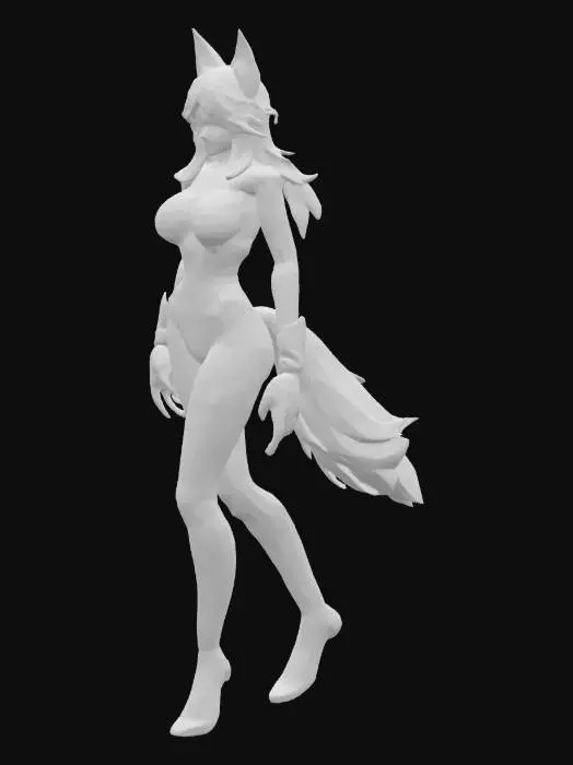 3D model for Starfox universe female wolf full body humanoid royal purple fur 