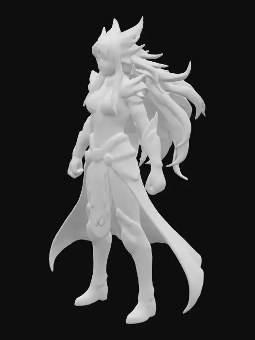 3D model for princess Zelda and tifa Lockhart mixed into a badass female saiyan