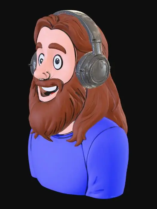 3D model for Cartoon Headphone Guy