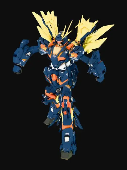 3D model for Golden Mecha Warrior