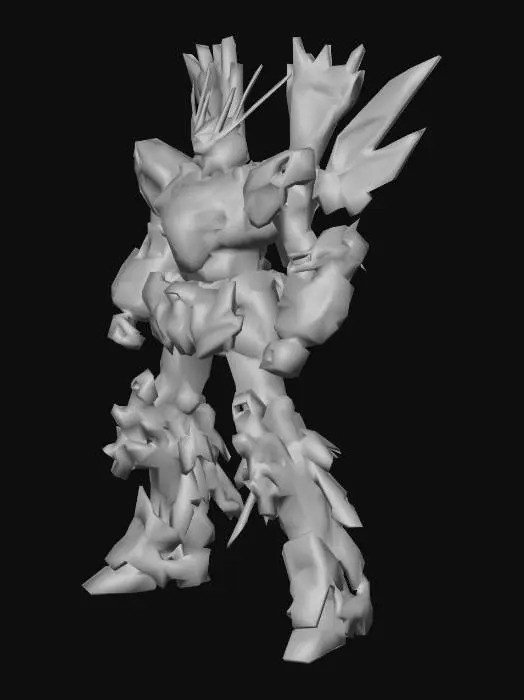 3D model for Golden Mecha Warrior