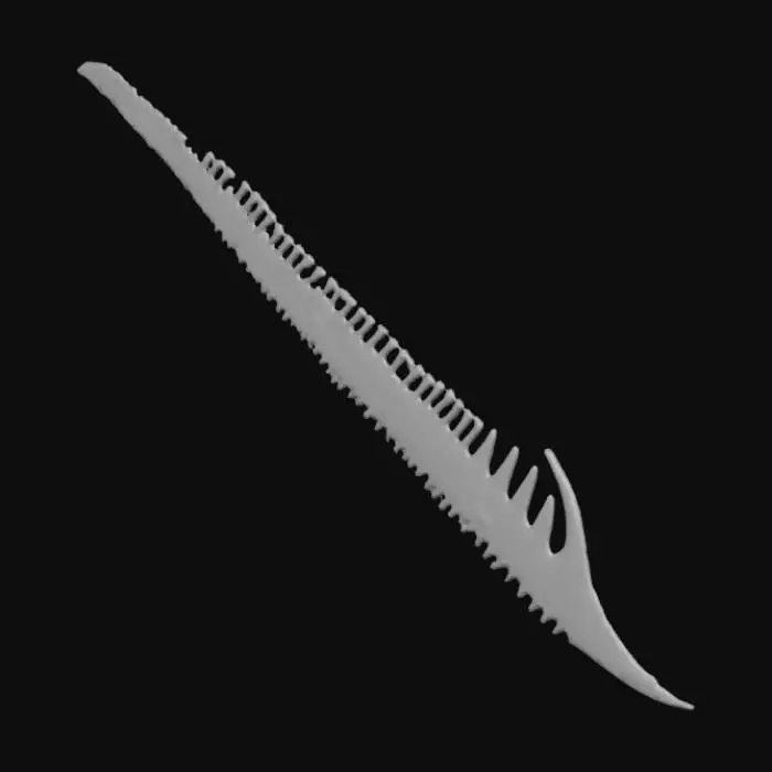 3D model for Generate a stylized sword in the shape of the saw of a sawfish featuring it's row of teeth on either side
Max dimensions in meters - 0.35 x 0.35 x 2