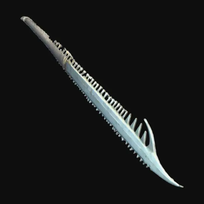 3D model for Generate a stylized sword in the shape of the saw of a sawfish featuring it's row of teeth on either side
Max dimensions in meters - 0.35 x 0.35 x 2