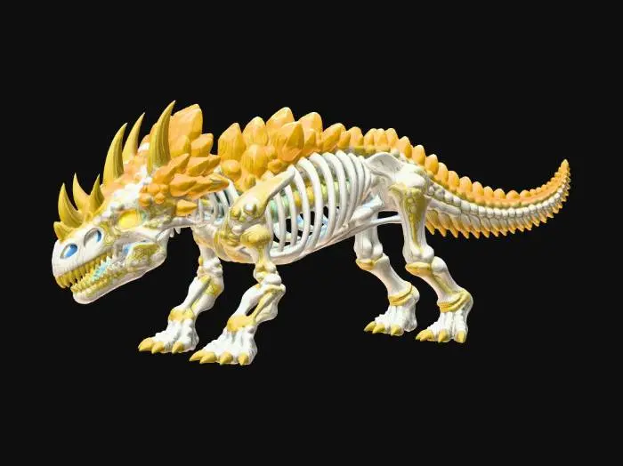 3D model for Auric Crystal Stegosaurus
