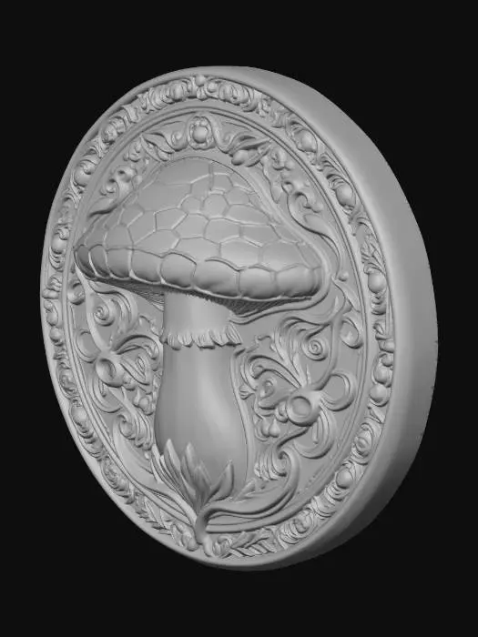 3D model for Golden Mushroom Medallion