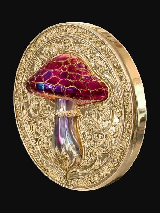 3D model for Golden Mushroom Medallion