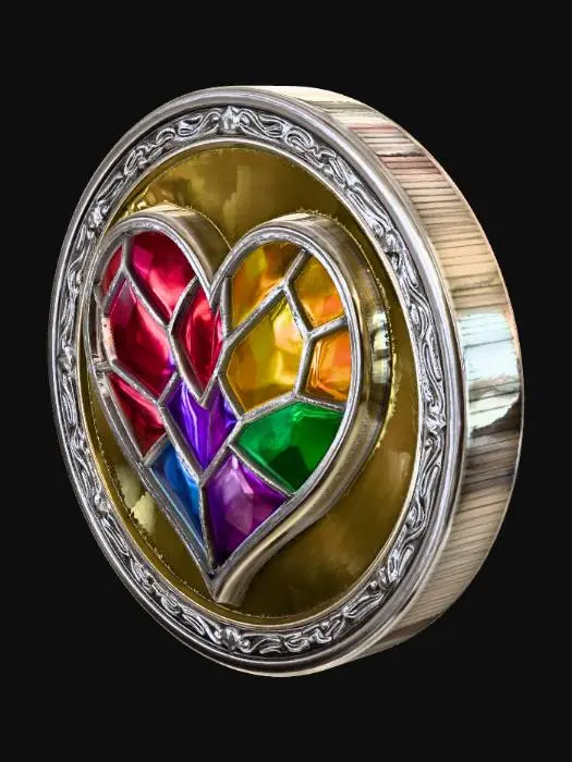 3D model for Rainbow Heart Medallion