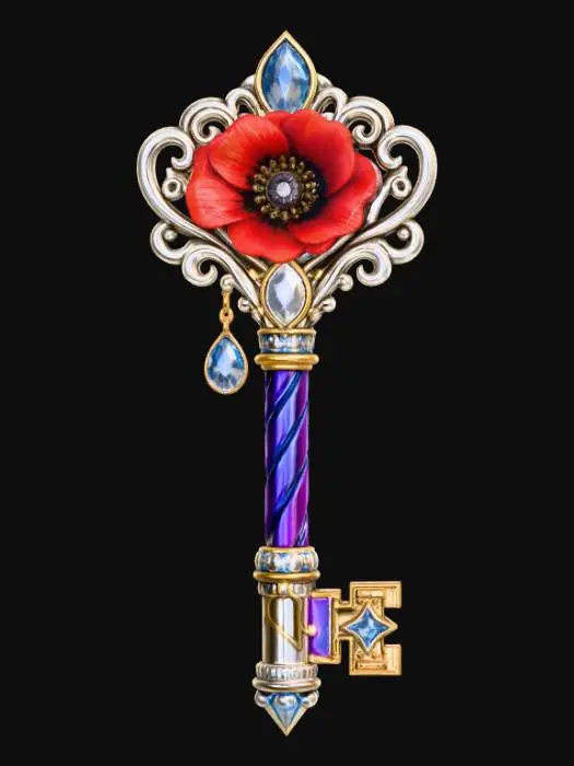 3D model for Azure Poppy Key