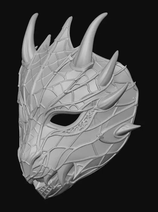 3D model for Gilded Crimson Dragon Mask