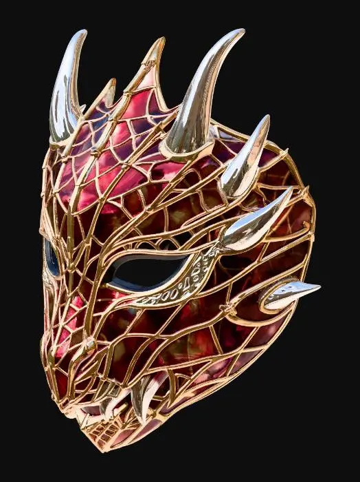 3D model for Gilded Crimson Dragon Mask