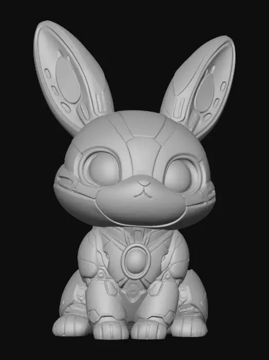 3D model for Luminous Chrome Bunny