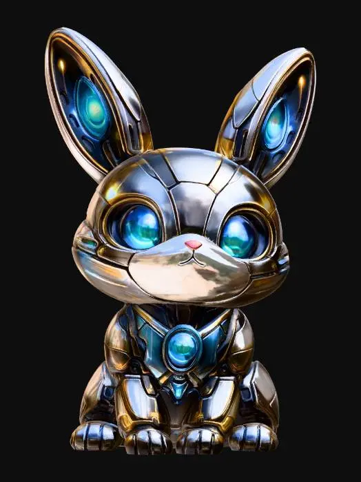 3D model for Luminous Chrome Bunny