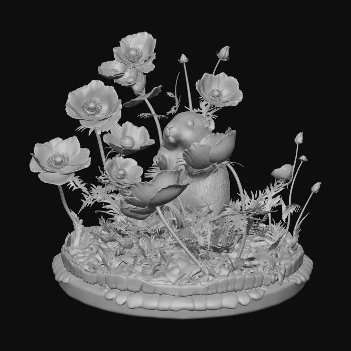 3D model for Groundhog's Floral Sunrise