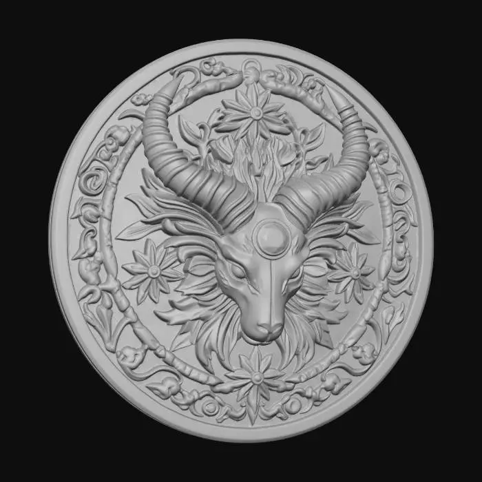3D model for Horned Emblem Medallion