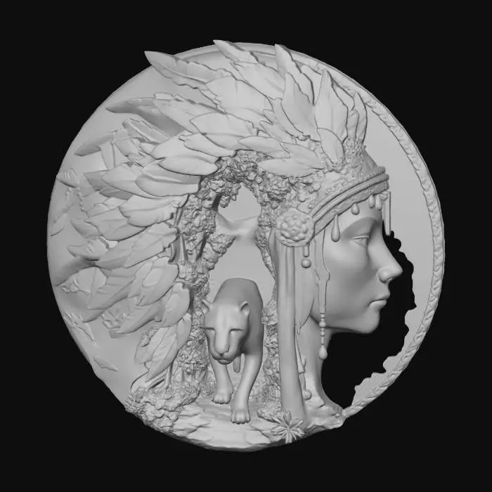 3D model for Moonlit coin of the Leopard
