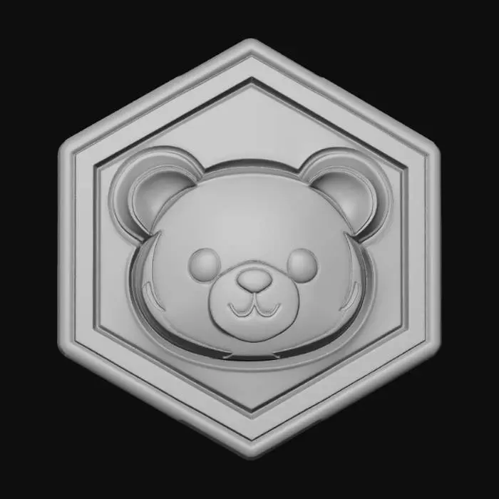 3D model for Red Hex Bear Crest