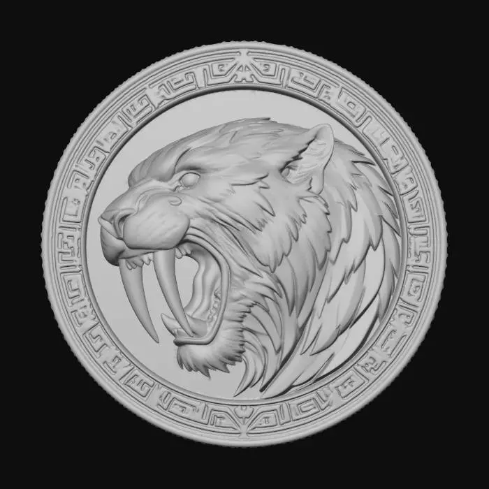 3D model for Golden Tiger Medallion