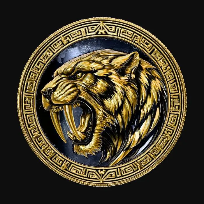 3D model for Golden Tiger Medallion