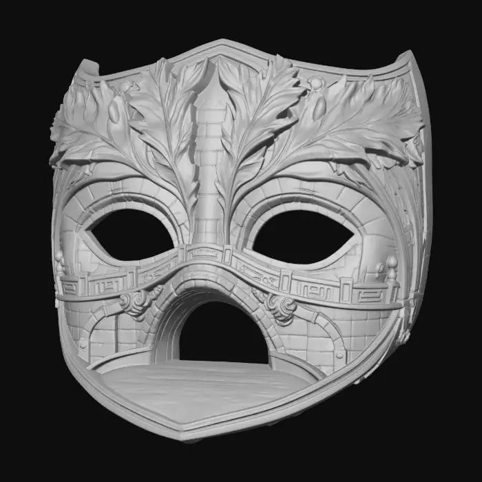 3D model for Gilded Leaves Masquerade Mask