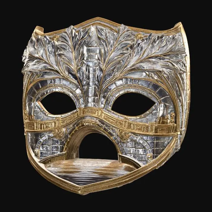 3D model for Gilded Leaves Masquerade Mask