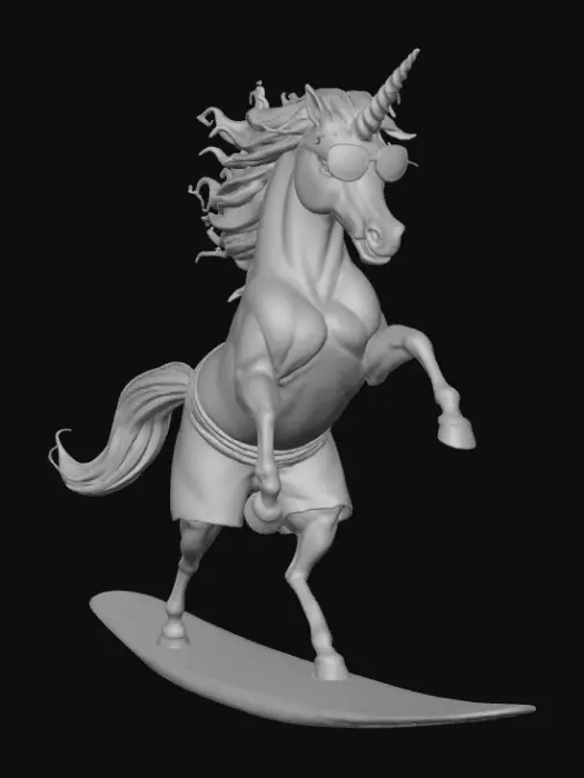 3D model for Surfing Rainbow Unicorn