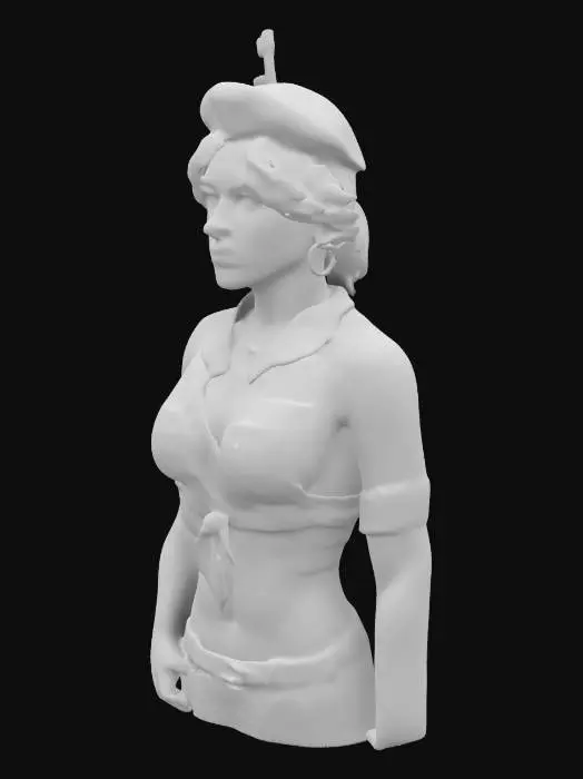 3D model for cuban Revolutionary girl 