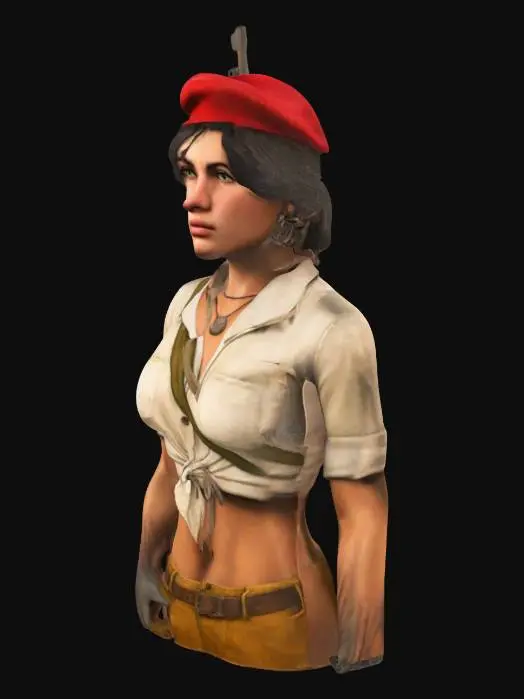 3D model for cuban Revolutionary girl 