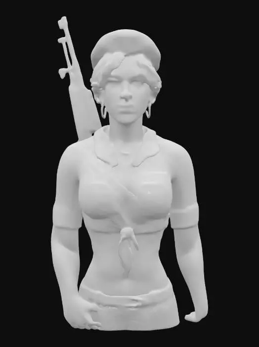 3D model for cuban Revolutionary girl 