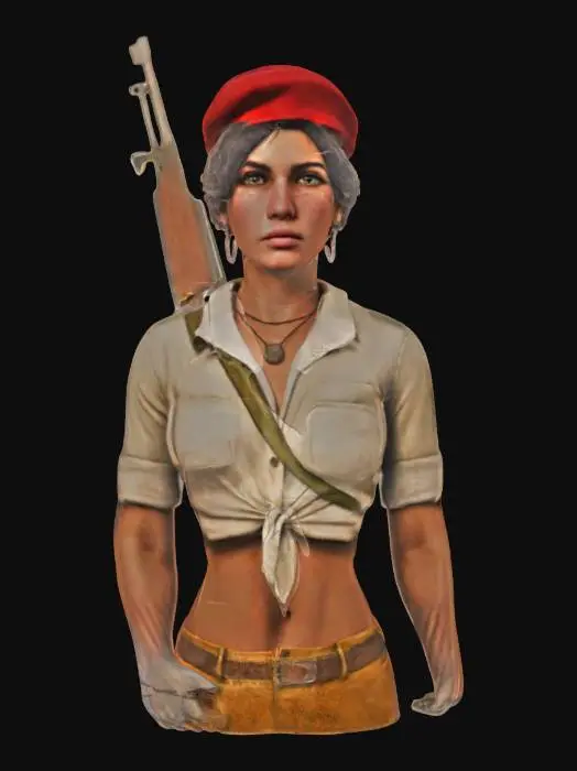3D model for cuban Revolutionary girl 