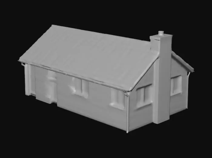 3D model for House with Blue Door