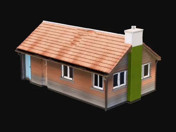 3D model for House with Blue Door