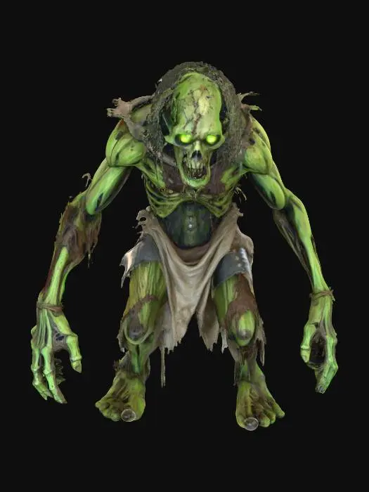 3D model for Green skin zombie , #halloween#