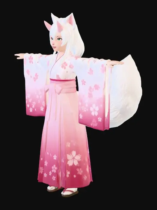 3D model for Sakura kitsune kid