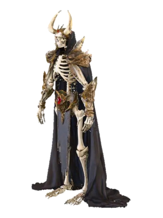 A regal skeletal overlord inspired by Ainz Ooal Gown from Overlord; tall humanoid… 3D model, vytvořený pomocí AI