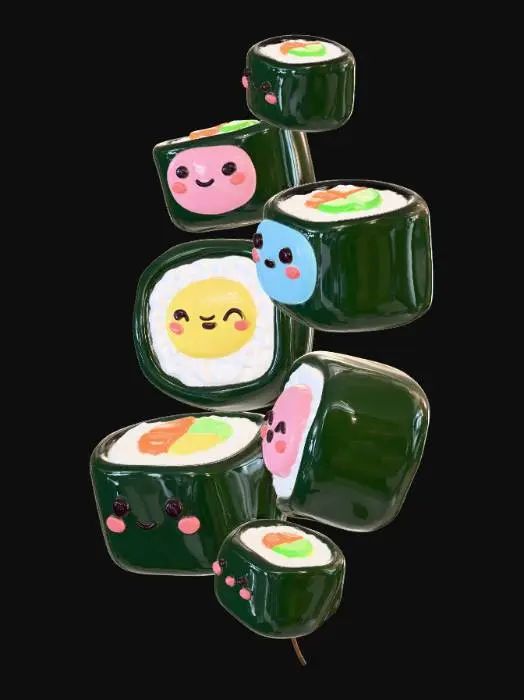 3D model for Kawaii Sushi Stack