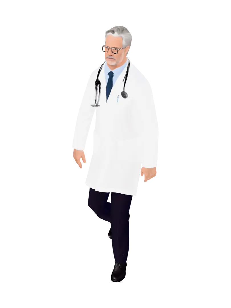 Modelo 3D de Senior Doctor in a White Coat - Profession, gerado por IA