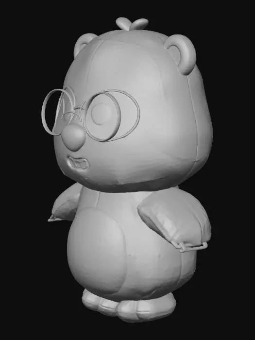 3D model for Pink Beaver with Glasses keychain