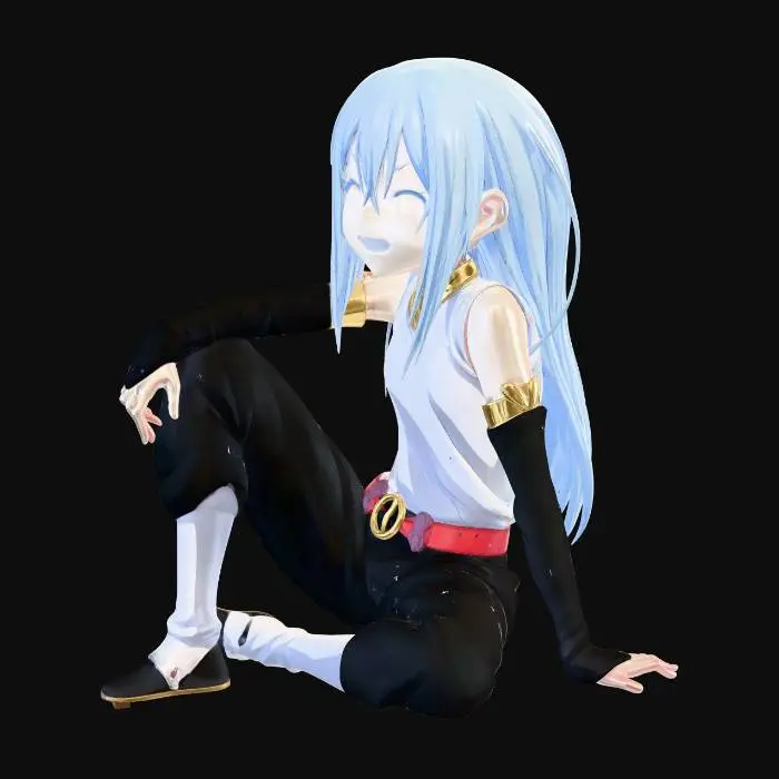 3D model for Blue-Haired Heroine