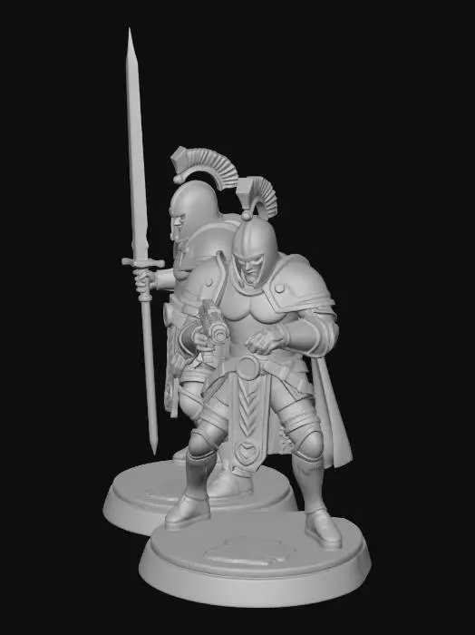3D model for 2 Legate Lenius model in 28 mm heroic scale, one with his greatsword and one with a gatling gun