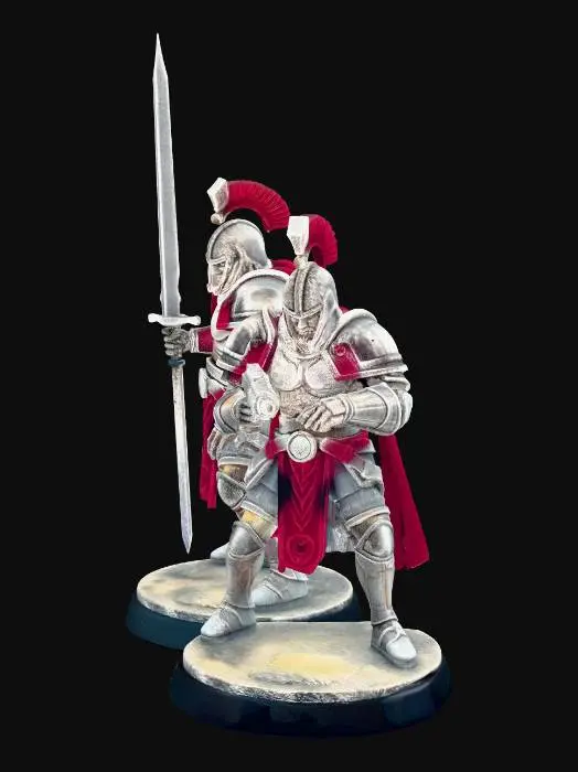 3D model for 2 Legate Lenius model in 28 mm heroic scale, one with his greatsword and one with a gatling gun