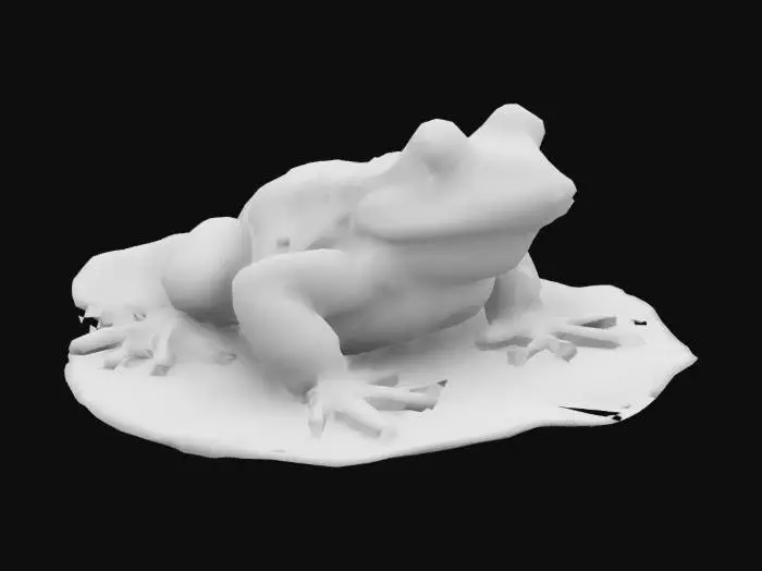 3D model for #garden#, , Ultra-réaliste,  Crapaud avec de grosses pustules sur une feuille de nénuphar. Texture réaliste et très détaillée, Détails fins, Lignes épurées, Couleurs vives, Corps entier. 