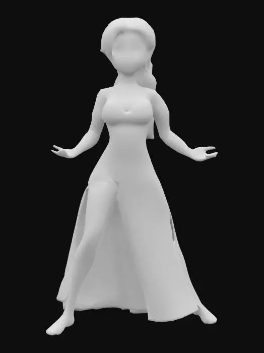 3D model for Joli femme style vestimentaires de l'époque victorienne, de classe sociale modeste, style cartoon, courbes du cops voluptueuses, Cheveux blond et yeux bleu. Corps entier, expression charmeuse mais élégantes, bien proportionnée. bien éclairée. Lignes nettes et précises. textures profondément sculptées. Doigts et orteils précis, couleurs vibrantes, hyperréalisme 4K, A-pose , corps entier, conception de personnage pour jeux vidéo, Top qualité
