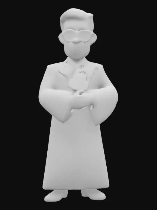 3D model for Des Style Cartoon, Ultra réaliste, Corps entier, Avocats au cours d'unes audience, en robe d'avocat noire comme en France, Il a des lunettes. Il pause en pleine plaidoirie et est indicatif. Corps entier, Conçu pour les jeux vidéo, Texture réaliste et très détaillée, Art numérique, 4k, Détails fins, Lignes épurées, Couleurs vives, Corps entier.