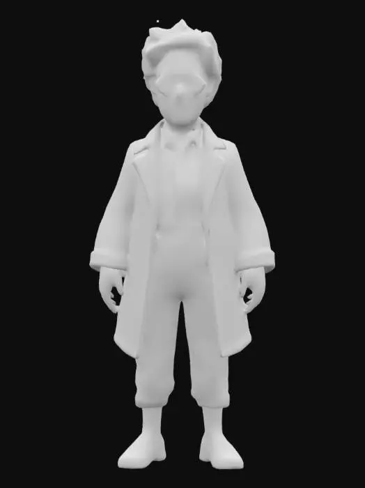 3D model for #game figure#, Ultra-réaliste, Dr. Emmett Brown, le personnage du film "retour vers le futur". Corps entier, Conçu pour les jeux vidéo, Texture réaliste et très détaillée, Art numérique, Détails fins, Lignes épurées, Couleurs vives, Corps entier. #game figure#,