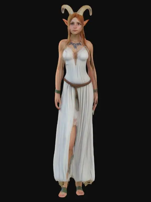 3D model for #AroundTheWorld# Ultra-réaliste, Nymphette bretonne, Corps entier, expression boudeuses, bien proportionné, bien éclairé. Lignes nettes et précises. Textures détaillée. Doigts et orteils précis, couleurs vives, hyperréalisme 4K, conception pour jeux vidéo, qualité supérieure, pas de cheveux,