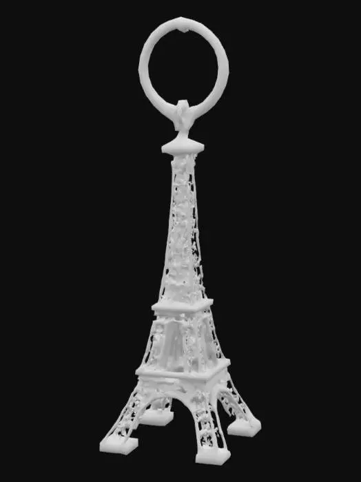 3D model for #emblem# Ultra-réaliste, Porte-clés en forme de Tour Eiffel. ensemble bien éclairé. Lignes nettes et précises. Textures détaillée. hyperréalisme 4K, conception pour jeux vidéo, qualité supérieure,.