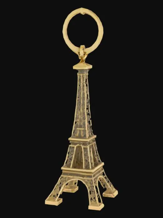 3D model for #emblem# Ultra-réaliste, Porte-clés en forme de Tour Eiffel. ensemble bien éclairé. Lignes nettes et précises. Textures détaillée. hyperréalisme 4K, conception pour jeux vidéo, qualité supérieure,.